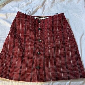 McQ by Alexander McQueen Red and Black Plaid Mini Skirt